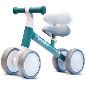 Bicicleta sem Pedal com 4 Rodas para Crianças de 1 a 3 Anos, Weychan, Azul