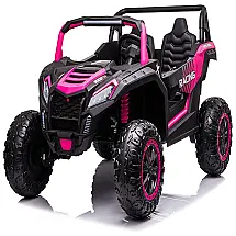 Sopbost Carro, Carrinho Elétrico 2 Assentos 12V, com Luzes de LED, MP3, Rosa