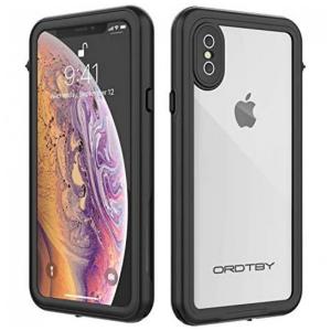 Capa para celular iPhone Xs, iPhone com protetor de tela, a prova dágua IP68, ORDTBY, Preto