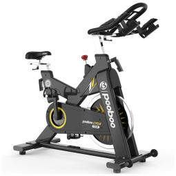 Bicicleta Ergométrica com Monitor Digital e Assento Ajustável, e Amarela, POOBOO, Amarelo