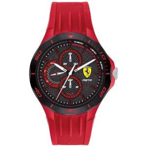 Relógio masculino de quartzo Pista com pulseira de silicone, SCUDERIA FERRARI 0830723, Vermelho