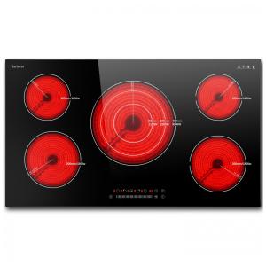 Cooktop Elétrico Karinear , 5 Queimadores, Vidro Incorporado, Zonas Expansíveis, Bloqueio de Segurança, Timer, Pausa - 9200W 220-240V