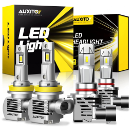 Kit Xenon Lâmpadas LED Branca 2000 Lumens 6000K, H11, 2 Peças, AUXITO, Amarelo