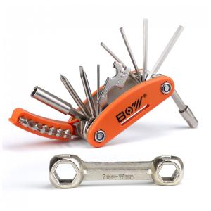 Kit de Reparo Emergencial de Bicicleta e Bolsa de Transporte, 20 Funções, MATYKIT, Laranja