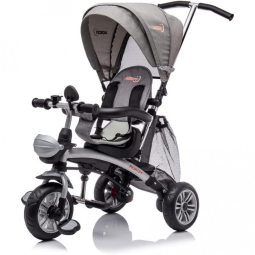 Triciclo Infantil para Passeio com Assento Ajustável 6 Estágios, Idade Recomendada 2 a 5 Anos, NITOESS, Cinza