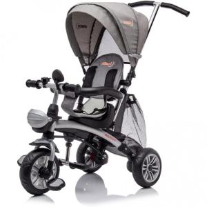 Triciclo Infantil para Passeio com Assento Ajustável 6 Estágios, Idade Recomendada 2 a 5 Anos, NITOESS, Cinza