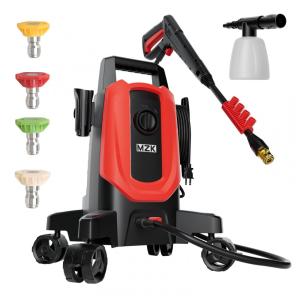 Lavadora de Alta Pressão MZK Vermelho Escuro 3,0 GPM 4 Rodas Canhão de Espuma ET2501-2026