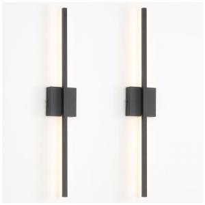Conjunto de Luminária de Parede com Fio, 2 Peças e Estilo Moderno para Banheiro, Sala de Estar e Quarto, Bivolt 12W, Fengkiop BD1001, Preto