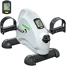 HOMGIM Mini Bicicleta Ergométrica Elétrica Ideal Para Idosos e Treino de Braço/Perna com Tela LCD, Branca.