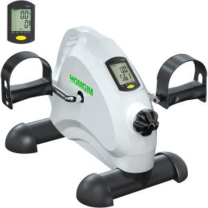 HOMGIM Mini Bicicleta Ergométrica Elétrica Ideal Para Idosos e Treino de Braço/Perna com Tela LCD, Branca.