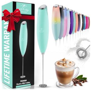 Espumador de Leite Elétrico Portátil para Café com Motor de Titânio e Alça Ergonômica, Menta