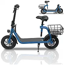 Patinete Elétrico com Assento para Adultos Alcance 20km e Peso 120kg, Beston Sports, Azul Escuro