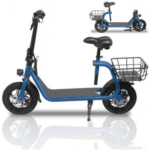 Patinete Elétrico com Assento para Adultos Alcance 20km e Peso 120kg, Beston Sports, Azul Escuro