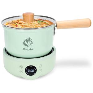 Grill Elétrico e Panela Elétrica Multifuncional 6 em 1, 1,8 Litros com Revestimento Antiaderente, 110V, Drizzle, Verde