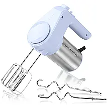 Batedeira de Mão com 6 Velocidades e Acessórios de Aço Inox, 250W, Branca, 110v, HOLSTEIN HOUSEWARES HH 09101015L, Branco