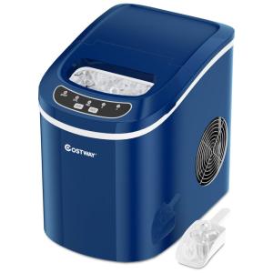 COSTWAY Máquina de Gelo Automática Portátil Produz até 11kg, 24H, 110V, Cor Prata