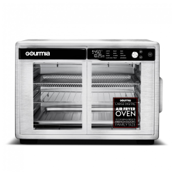 Gourmia Forno Air Fryer French Door 37 Qt Capacidade Grande, 12 Funções, Display Digital, Aço Inox Prata