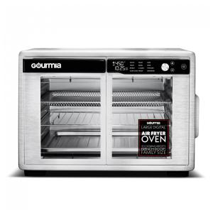 Gourmia Forno Air Fryer French Door 37 Qt Capacidade Grande, 12 Funções, Display Digital, Aço Inox Prata