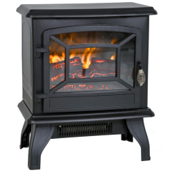 Lareira Elétrica Portátil com Termostato e Efeito de Chama Ralista, 110V 1500W, FDW, Preta