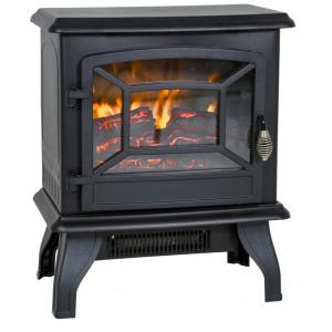 Lareira Elétrica Portátil com Termostato e Efeito de Chama Ralista, 110V 1500W, FDW, Preta