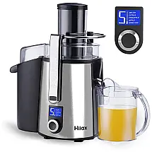 Centrífuga de Frutas com Tela LCD e 5 Velocidades, Aço Inox, 1100W, 110v, HILAX, Prateado