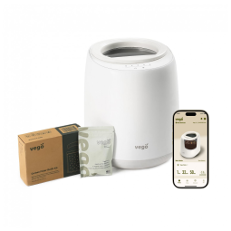 Composteira Elétrica de Cozinha 4L para Ambientes Internos com 5 Modos, Inteligente Baseada em Peso e Aplicativo, 110V, Vego, Branca