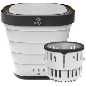 Mini Máquina de Lavar Portátil 1 KG Dobrável com Cesto de Drenagem, Bivolt, GENESIX, Branca