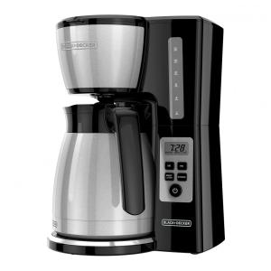 Cafeteira Térmica Programável 12 xícaras com Tecnologia VORTEX, 110V 800W, BLACK DECKER CM2046S, Prata e Preto