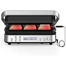 Máquina de Waflle 6 em 1 CATTLEMAN CUISINE com Placas Removíveis, 1600W 110V, Prata