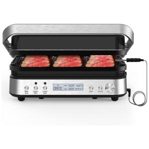 Máquina de Waflle 6 em 1 CATTLEMAN CUISINE com Placas Removíveis, 1600W 110V, Prata