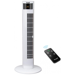 Ventilador de Torre com 3 Velocidades, Controle Remoto e Tela LED, 55W, 110v, KUYAL TF 3605R, Branco