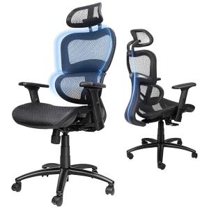 Cadeira de Escritório Ajustável Reclinável Ergonômica com Apoio de Cabeça, ERGOUSIT, Preto