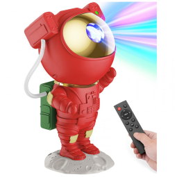 Projetor de Luzes de Natal Mooyran Astronauta Galáxia Vermelha para Uso Interno, Decoração Festiva de Natal, Luzes Românticas para Quarto