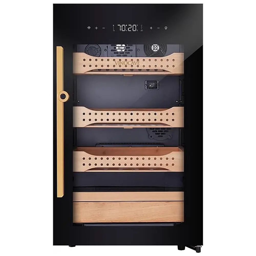 Humidor Eletrônico Afidano 850 Charutos Preto Sistema Refrigeração Gavetas Cedro Espanhol 110V — foto 3