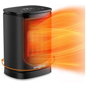 Aquecedor Elétrico de Cerâmica com Timer de 12H Desligamento Automático e Termostato Ajustável, 1500W, 110v, PARIS RHÔNE PE HE010B, Preto