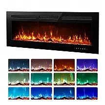 Lareira Elétrica EUHOMY XEFL-50 de Embutir e Parede 127 cm (50") 750/1500 W Efeito Chama LED Uso Interno