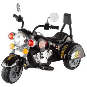 Moto Elétrica Infantil com Ré e Faróis Movida a Bateria 6V para Crianças de 3 Anos ou Mais, LIL RIDER, Preto