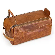 Necessaire Masculina de Couro, Vintage, OLVONO, Marrom