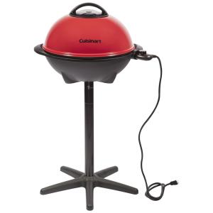 Churrasqueira Grill Elétrica 2 em 1 até 12 Porções com Chapa Antiaderente, 110V, Cuisinart CEG115, Vermelha