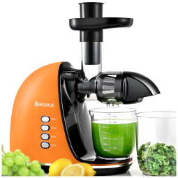 Centrifuga de Frutas com 2 Velocidades, Motor Silencioso e Função Reversa, 110V 150W, BRECIOUS, Laranja