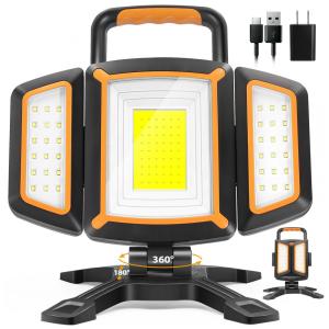 Luz de Trabalho Recarregável USB 30W 3000 Lúmens a Prova d, TRESDA, Amarelo