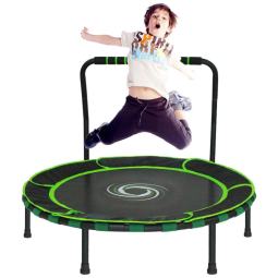 Cama Elastica Infantil com Diâmetro e Corrimão Ajustável para até 70 kg, ENLITOYS, Verde