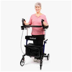 Andador Adulto Idoso ProHeal com Bolsa e Luz LED, Suporta até 136 Quilos, Azul