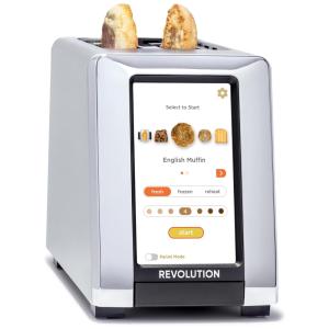 Revolution R180S Torradeira Elétrica Multifunções 2 Fatias com Tela LCD e Aço Inoxidável, 110V, Branca