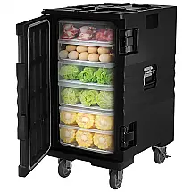 Caixa Térmica para Transporte de Alimentos VEVOR 120L Preto com Rodas Carregamento Frontal