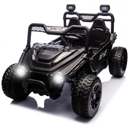 UTV Infantil Elétrico Sopbost Preto 24V 2 Lugares XXL 4 Motores 75W 4WD Pneus EVA Controle Remoto Bluetooth Estrutura Metálica