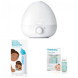 Umidificador Ultrassônico 3 em 1 de Névoa Fria 12H de Ação, 1,8 Litros, Cobertura 29m2, 110V, FridaBaby, Branco