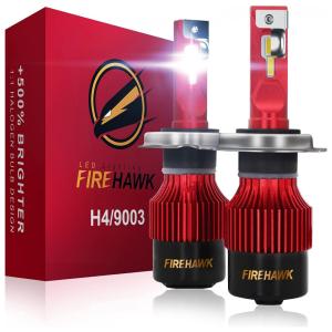 Kit Xenon Lâmpadas LED Branca 15000 Lumens 6000K, 2 Peças, FIREHAWK 9005, HB3, H10, 9145, Vermelho