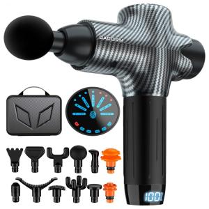 DACORM Y8 Massageador Pistola Elétrico Profissional Sem Fio 12 Acessórios e 7 Velocidades, Preto