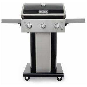 Churrasqueira a Gás 30.000 BTU com 3 Queimadores e Mesas Laterais em Aço Inoxidável, PERMASTEEL PG A40301 BK, Preto